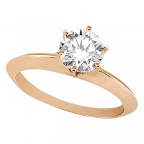 Knife Edge Six-Prong Solitaire Engagement Ring Setting 14k Rose Gold
