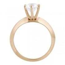 Knife Edge Six-Prong Solitaire Engagement Ring Setting 18k Rose Gold