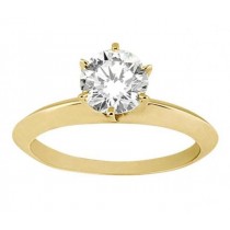 Knife Edge Six-Prong Solitaire Engagement Ring Setting 18k Yellow Gold