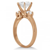 Three Stone Diamond Engagement Ring Setting 14K Rose Gold (0.50ct)