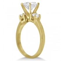 Three Stone Diamond Engagement Ring Setting 14K Yellow Gold (0.50ct)