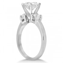 Three Stone Diamond Engagement Ring Setting Polished Palladium 0.50ct)