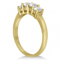 3 Stone Diamond Engagement Ring & Wedding Band Set 14K Y. Gold (1.10ct)