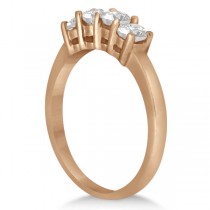 3 Stone Diamond Engagement Ring & Wedding Band Set 18K Rose Gold (1.10ct)
