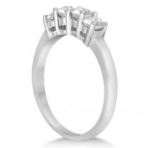 Classic Four Stone Diamond Ring Wedding Band 14K White Gold (0.60ct)