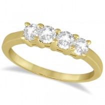 Classic Four Stone Diamond Ring Wedding Band 14K Yellow Gold (0.60ct)