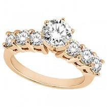Seven-Stone Diamond Engagement Ring in 18k Rose Gold (0.30 ctw)