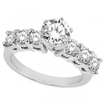 Seven-Stone Diamond Engagement Ring in Palladium (0.30 ctw)