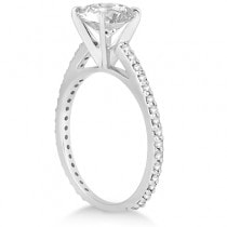 Petite Eternity Diamond Engagement Ring 14k White Gold (0.55ct)