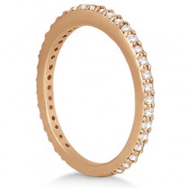 Eternity Diamond Engagement Ring & Band Set 14k Rose Gold (1.10ct)