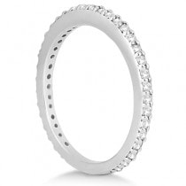 Eternity Diamond Engagement Ring & Band Set 18k White Gold (1.10ct)