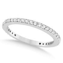 Eternity Diamond Engagement Ring & Band Set 18k White Gold (1.10ct)
