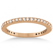 Pave Set Eternity Diamond Wedding Ring Band 14k Rose Gold (0.55ct)