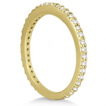 Pave Set Eternity Diamond Wedding Ring Band 14k Yellow Gold (0.55ct)