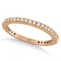 Pave Set Eternity Diamond Wedding Ring Band 18k Rose Gold (0.55ct)
