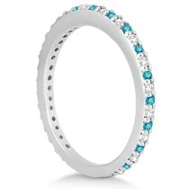 White & Blue Diamond Bridal Ring Set in Palladium 1.06ct