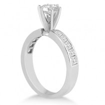 Channel Set Princess Diamond Engagement Ring 14k White Gold (0.50ct)