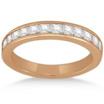 Princess Diamond Engagement Ring & Bridal Set 14k Rose Gold (1.10ct)