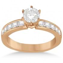 Princess Diamond Engagement Ring & Bridal Set 18k Rose Gold (1.10ct)