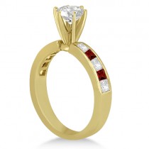 Channel Garnet & Diamond Bridal Set 18k Yellow Gold (1.30ct)