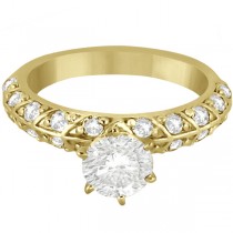 Designer Diamond Engagement Ring Setting 14k Yellow Gold (0.70ct)