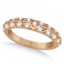 Unique Designer Diamond Wedding Ring in 14k Rose Gold (0.70ct)