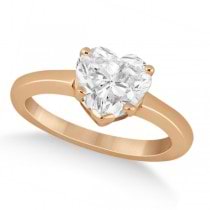 Heart Shaped Solitaire Diamond Engagement Ring Setting in 14k Rose Gold