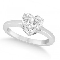 Heart Shaped Solitaire Diamond Engagement Ring Setting 18k White Gold