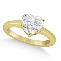 Heart Shaped Solitaire Diamond Engagement Ring Setting in 18k Yellow Gold