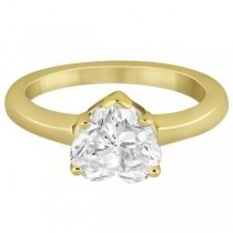 Heart Shaped Solitaire Diamond Engagement Ring Setting in 18k Yellow Gold