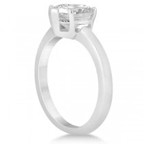 Heart Shaped Solitaire Diamond Engagement Ring Setting in Palladium