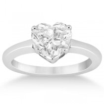 Heart Shaped Solitaire Diamond Engagement Ring Setting  in Platinum