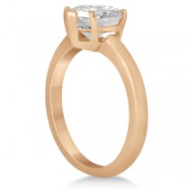 Heart Shaped Engagement Ring & Wedding Band Bridal Set 14k Rose Gold