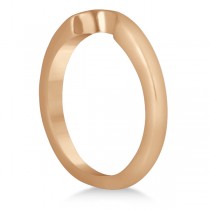 Matching Notched Wedding Band to Heart Shaped Ring in 14k Rose Gold