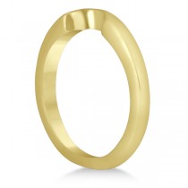 Matching Notched Wedding Band to Heart Shaped Ring in 14k Yellow Gold