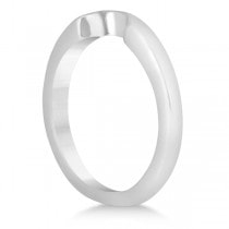 Matching Notched Wedding Band to Heart Shaped Ring in 18k White Gold
