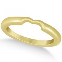 Matching Notched Wedding Band to Heart Shaped Ring in 18k Yellow Gold
