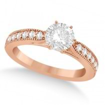 Cathedral Antique Style Engagement Ring 14k Rose Gold (0.28ct)