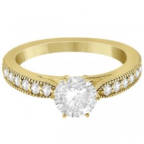 Cathedral Antique Style Engagement Ring 14k Yellow Gold (0.28ct)
