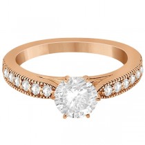 Cathedral Antique Style Engagement Ring 18k Rose Gold (0.28ct)