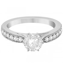 Cathedral Antique Style Engagement Ring in Platinum (0.28ct)