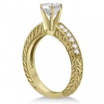 Vintage Filigree Diamond Engagement Bridal Set 14k Yellow Gold (0.35ct)