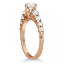 Graduated Diamond Accented Engagement Ring 14K Rose Gold (0.50ct)