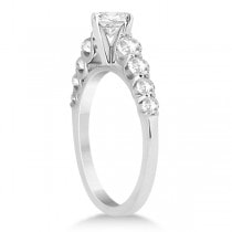 Graduated Diamond Accented Engagement Ring 14K White Gold (0.50ct)