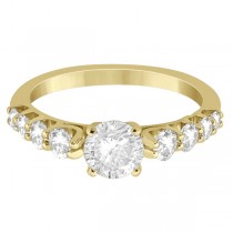 Graduated Diamond Accented Engagement Ring 14K Yellow Gold (0.50ct)
