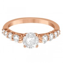 Graduated Diamond Accented Engagement Ring 18k Rose Gold (0.50ct)