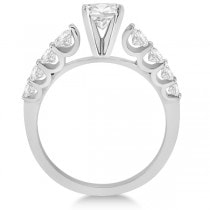 Graduated Diamond Accented Engagement Ring 18k White Gold (0.50ct)