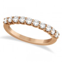 Prong Set Diamond Accented Wedding Band 14K Rose Gold (0.50ct)