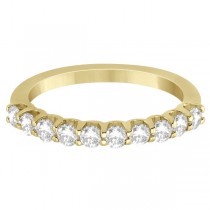 Prong Set Diamond Accented Wedding Band 14K Yellow Gold (0.50ct)