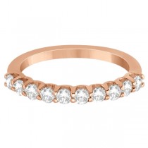 Prong Set Diamond Accented Wedding Band 18k Rose Gold (0.50ct)